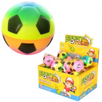 Мяч детский фомовый E2502 (864шт) 6см, футбол, радуга, 24шт в дисплее,25-18,5-12,5см