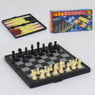 Шахматы магнитные &quot;3 в1&quot; ТК 23703 (36) &quot;TK Group&quot;, в коробке