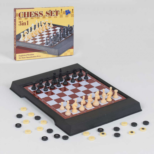 Шахматы 3608 (144/2) 2 в 1, магнитные, в коробке Фото