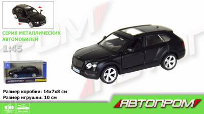 Машина метал. 7627 (96шт/2) &quot;АВТОПРОМ&quot; 1:45 Bentley Bentayga  (matte black series)в кор.