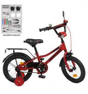 Велосипед детский PROF1 12д. Y12221 (1шт) Prime, красный,звонок,доп.колеса
