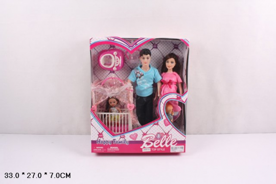 Кукла типа &quot;Барби&quot;Семья&quot; беремен.с Кеном, мал.куколкой, аксесс., 4 вида, в кор. /36-2/ Фото