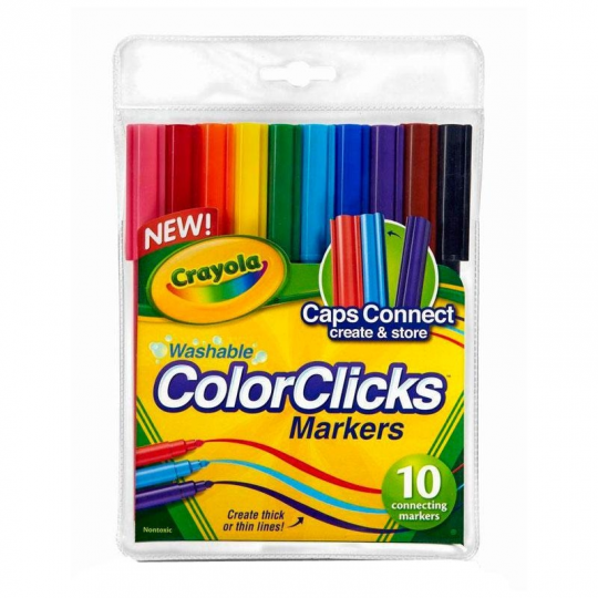 Фломастеры, соединяющиеся между собой, 10 цветов, 3+, в уп. 20*14см, ТМ Crayola Фото