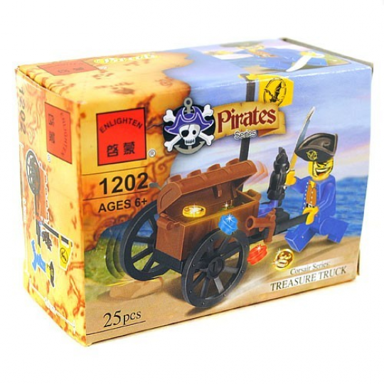 Конструктор Brick 1202 пиратская серия-пират с сундуком Фото