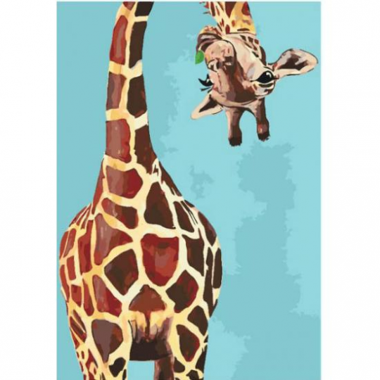 Роспись по номерам Животные, птицы &quot;Веселый жираф&quot;, в термопакете 35*50см Фото
