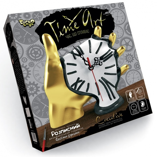 Расписные дизайнерские часы Time Art - время которое течет(смотрите фото готовой работы) Фото