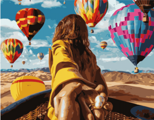 Картина по номерам &quot;Девушка с воздушными шарами&quot;, в термопакете 40*50см Фото