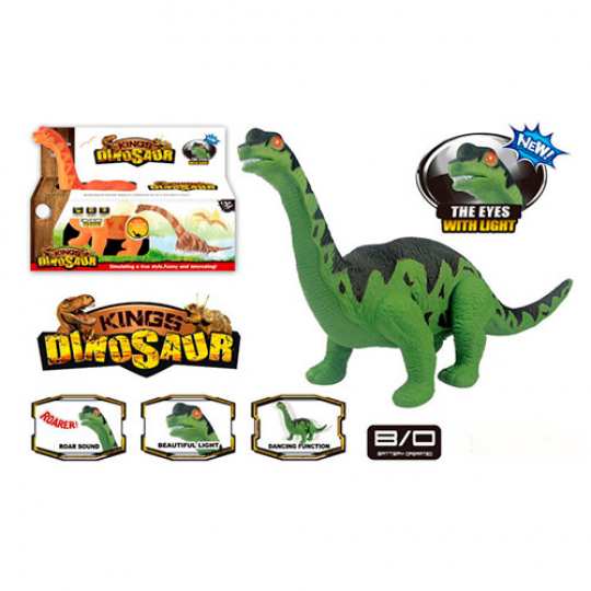 Динозавр TT351 30 см, ходит, звук, свет, 2 цвета, на батарейке, в коробке, 30-17,5-10,5 см Фото