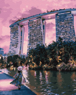Картина по номерам 40*50 Мандрівниця в Сінгапурі
