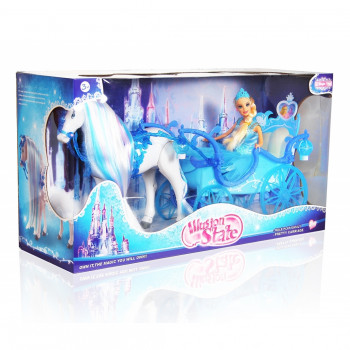 Карета с лошадью которая ходит и с куклой Снежная королева