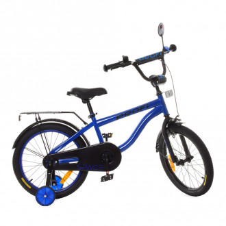 Велосипед детский PROF1 18д. SY18153 (1шт)Space,индиго,свет,звонок,зерк.,доп.колеса