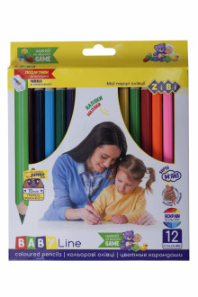 Карандаши цветные ZiBi Baby Line Jumbo с точилкой 12 цветов