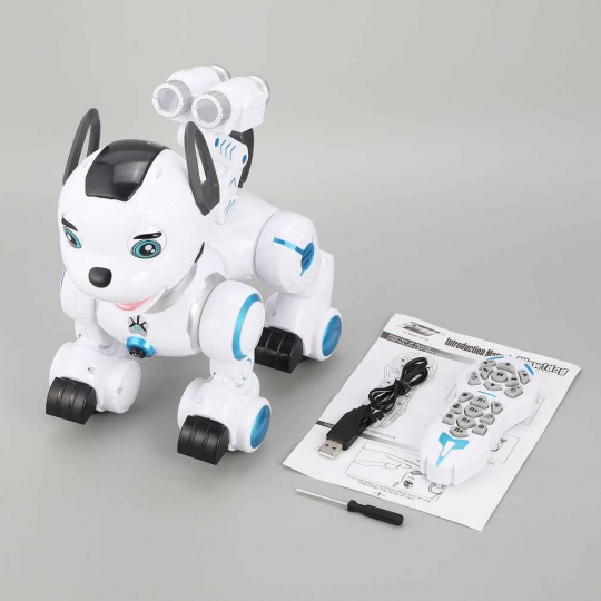 Радиоуправляемая интерактивная собака WOW!Dog K10 Дружок сенсорные датчики, программируется, свет, звук, лай Фото