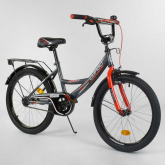 Велосипед 20&quot; дюймов 2-х колёсный  &quot;CORSO&quot; CL-20 Y 9703 (1) СЕРО-КРАСНЫЙ, ручной тормоз, звоночек, СОБРАННЫЙ НА 75% в коробке