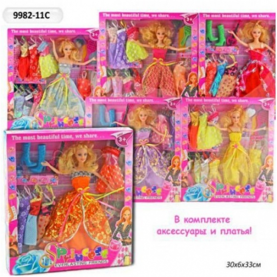 Кукла типа Барби 9982-11C с одеждой и аксессуарами Фото