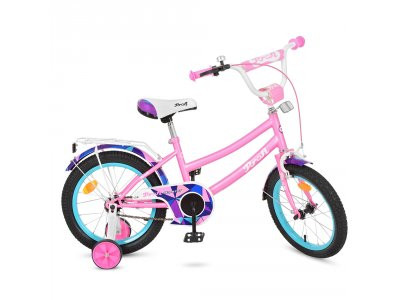 Велосипед детский PROF1 16д. Y16162 (1шт) Geometry, розовый(мат),звонок,доп.колеса