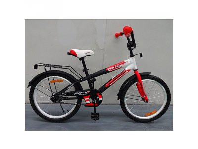 Велосипед детский PROF1 18д. G1855 (1шт) Inspirer,черно-бел-красн(мат),звонок,доп.кол