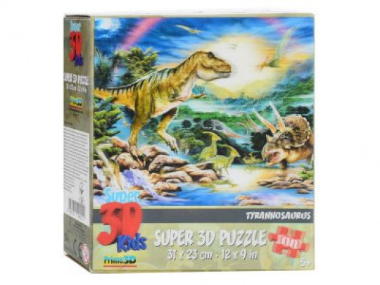 Пазлы 3D 13543 (32шт) динозавры, 31-23см, 100дет, в кор-ке, 15-15-5см Фото