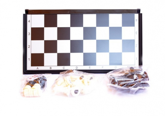 Шахматы, шашки, нарды. Набор игор 3 в 1 с магнитом, 24,5*12,5см Фото