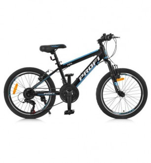 Велосипед 20 д. G20FIFA A20.1 (1шт)алюм.рама 12&quot; ,SHIMANO 18SP,алюм.VB,черно-голубой