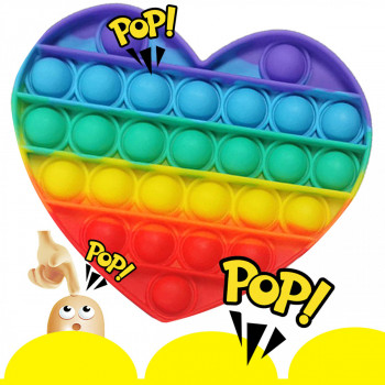 Pop It радужное сердце - сенсорная игрушка, пупырка, поп ит антистресс, pop it fidget, попит,