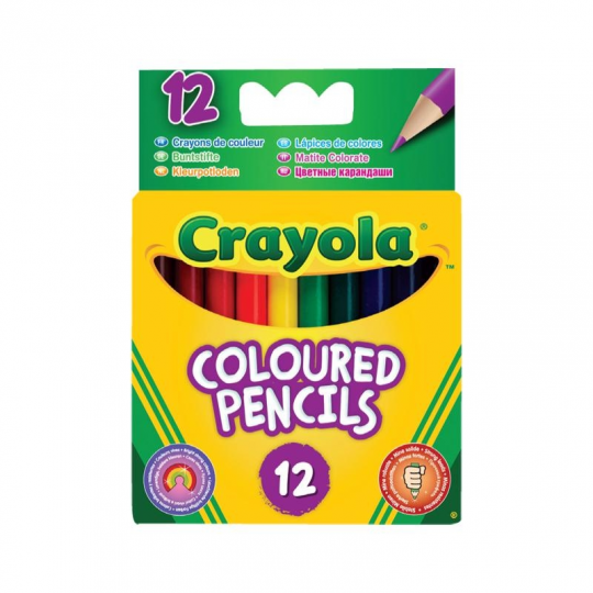 Карандаши цветные, короткие, 12 цветов, 3+, в кор. 12*9см, ТМ Crayola Фото
