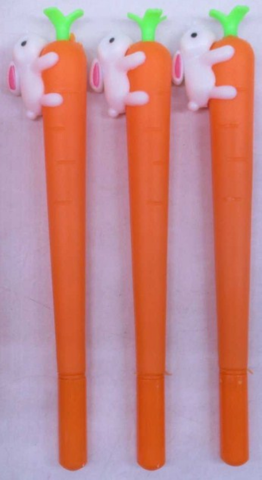 Ручка шариковая Заяц на морковке уп. PVC, синяя Фото