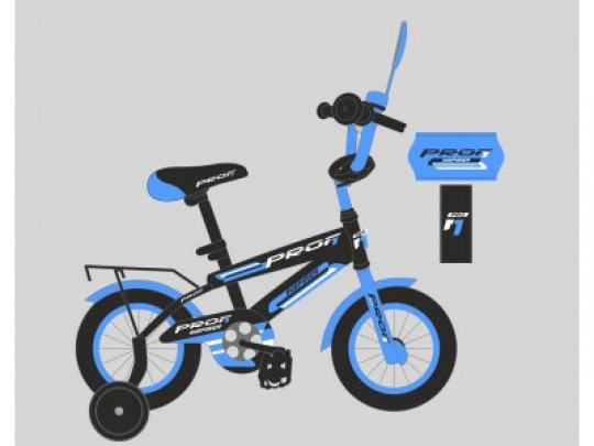 Велосипед детский PROF1 20д. SY2053 (1шт) Inspirer,черно-синий(мат),свет,звонок,зерк.,доп.колеса Фото