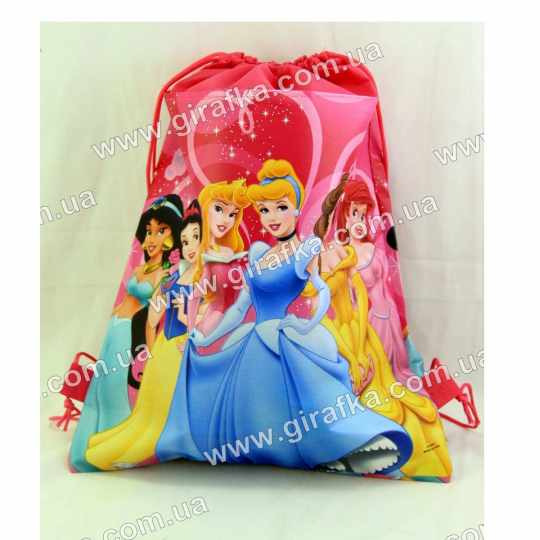 Рюкзак для сменной обуви или школьной формы Принцессы малиновая Фото