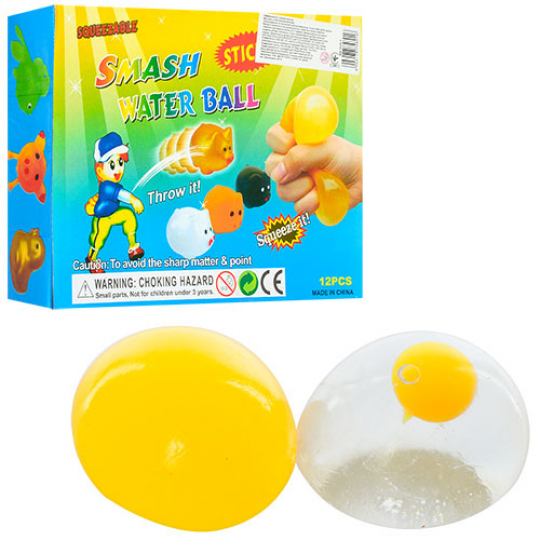 Игрушка MS 1133-1 (288шт) липучка, яйцо, 6см, в кульке, 12шт(6цветов) в дисплее,24-18-5см Фото