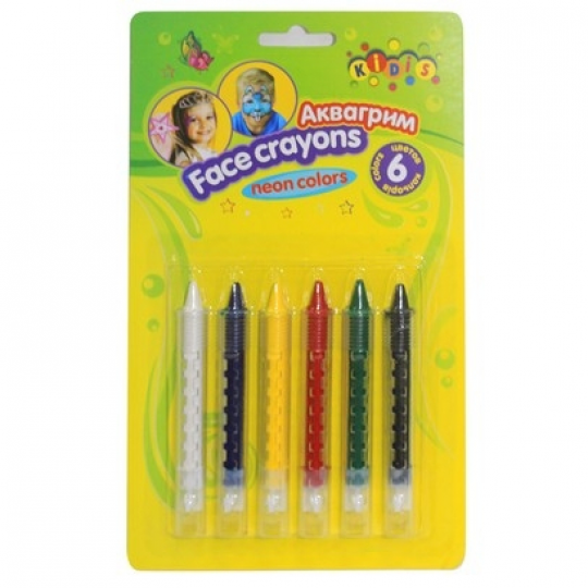 Краска, аква-гримм в карандашах, 6 цветов Фото