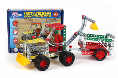 Конструктор металлический Трактор с прицепом Технок (4876)