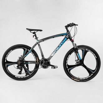 Велосипед Спортивный CORSO «Evolution» 26&quot; дюймов 32581 (1) рама алюминиевая, оборудование Shimano 21 скорость, литые диски, собран на 75%