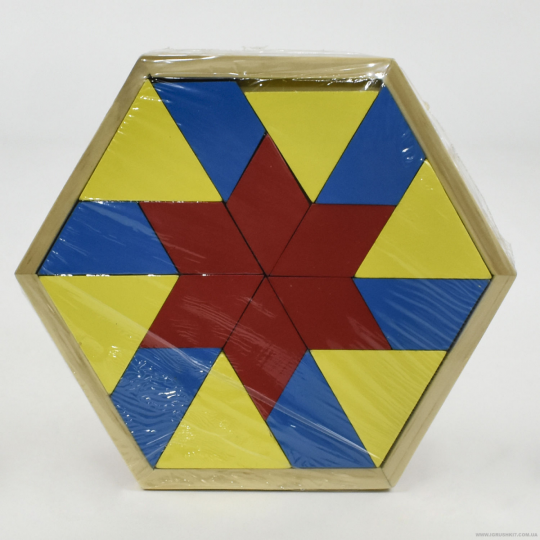 Деревянная игрушка логика головоломка шестигранник окрашенный Звезда Фото