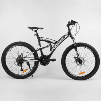 Велосипед Спортивный CORSO «Hyper» 26&quot; дюймов 66729 (1) рама металлическая 16’’, SunRun 21 скорость, собран на 75%