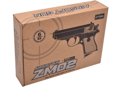 Пистолет CYMA ZM02 копия настоящего пистолета, типа ППК Вальтер, металлический с пулями