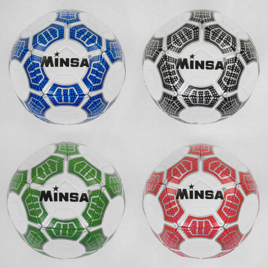 Мяч Футбольный С 40157 (60) №5 - 4 цвета, материал TPE, 400-420 грамм, резиновый баллон с ниткой Фото