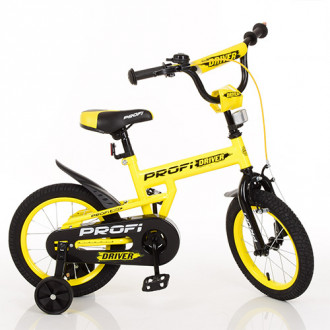 Велосипед детский PROF1 12д. L12111 (1шт) Driver,желтый,доп.колеса