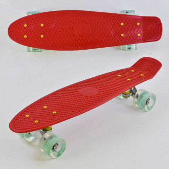Скейт Пенни борд 8080 (8) Best Board, КРАСНЫЙ, СВЕТ, доска=55см, колёса PU  d=6см
