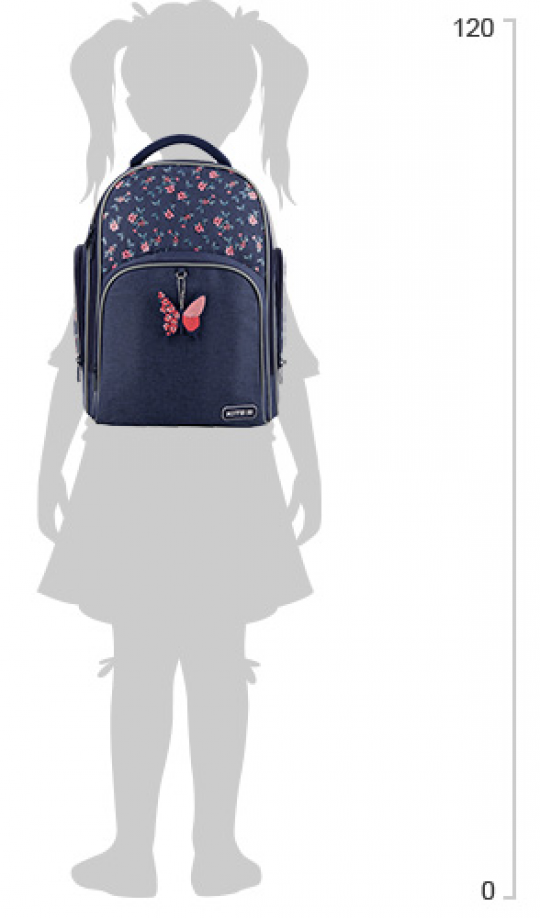 Рюкзак школьный Kite Education Beauty для девочек 780 г 38x29x16.5 см 16 л Темно-синий (K20-706M-3) Фото