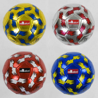 Мяч футбольный C 40071 (100) размер №5, 4 цвета, материал EVA Laser, 300-310 грамм, резиновый баллон