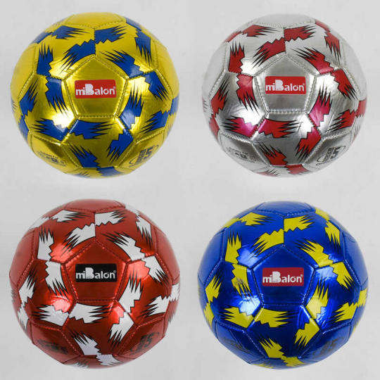 Мяч футбольный C 40071 (100) размер №5, 4 цвета, материал EVA Laser, 300-310 грамм, резиновый баллон Фото
