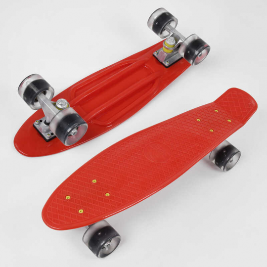 Скейт Пенни борд 8181 (8) Best Board, КРАСНЫЙ, доска=55см, колёса PU со светом, диаметр 6см Фото