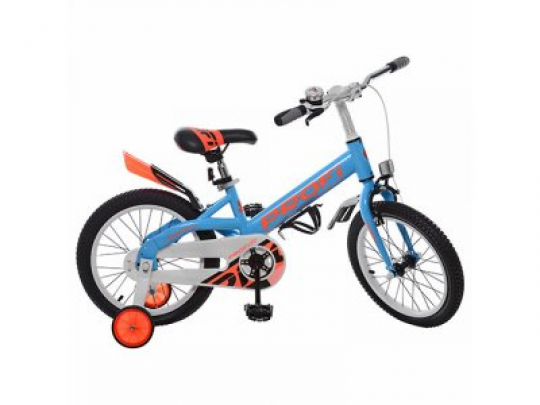 Велосипед детский PROF1 14д. W14115-2 (1шт) Original,синий,крылья,звонок,доп.колеса Фото