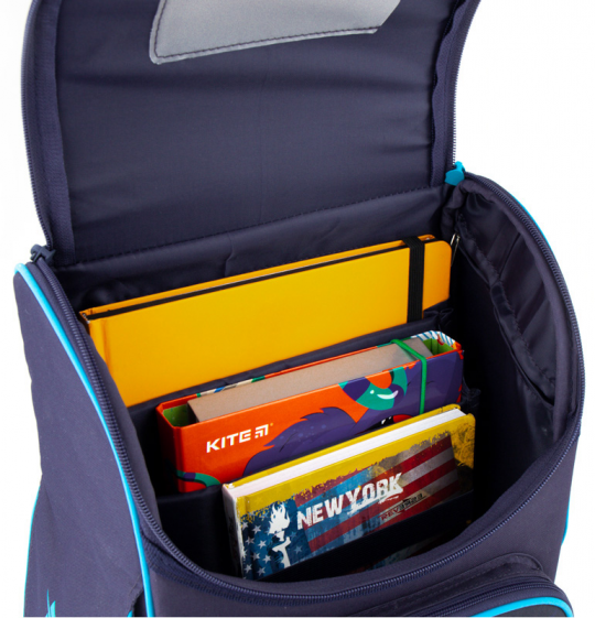 Рюкзак школьный каркасный Kite Education Futuristic для мальчиков 950 г 35х25х13 см 11.5 л Темно-синий (K20-501S-5) Фото