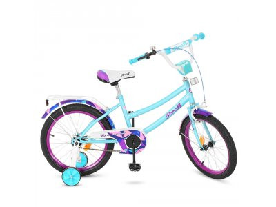Велосипед детский PROF1 18д. Y18164 (1шт) Geometry, мята(мат),звонок,доп.колеса