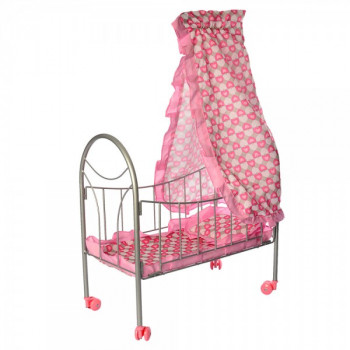 Кровать для кукол с балдахином, матрасом, подушкой Melogo 9394