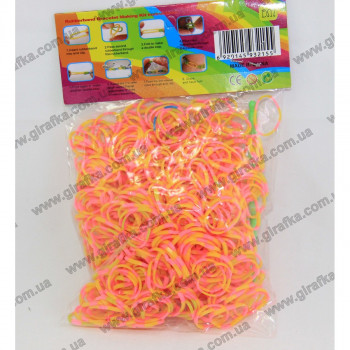 Набор резиночек для плетения 600 штук оранжево-розовые с ароматом