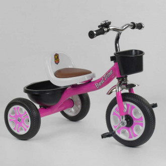 Велосипед 3-х колёсный LM-2806 &quot;Best Trike&quot; (1) РОЗОВЫЙ, пено колесо, металлическая рама, звоночек, 2 корзины, в коробке