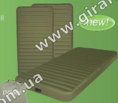 Надувная велюровая кровать Intex 68725 с насосом